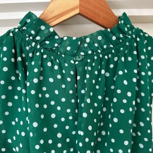 Kate & Lily Size 14 Green And White Polkadot Dress
